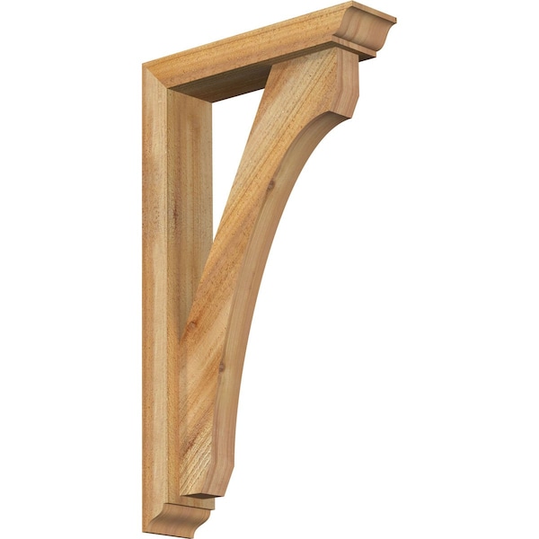 Ekena Millwork Legacy Traditional Rough Sawn Bracket w/ Offset Brace, Western Red Cedar, 4"W x 16"D x 28"H BKT0402X16X28LEC01RWR - main
